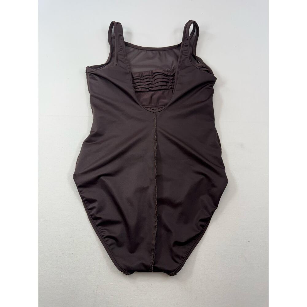Miraclesuit Brown One Piece Swimsuit Size 10 Slimming Mesh Ruched Tummy‎ Control